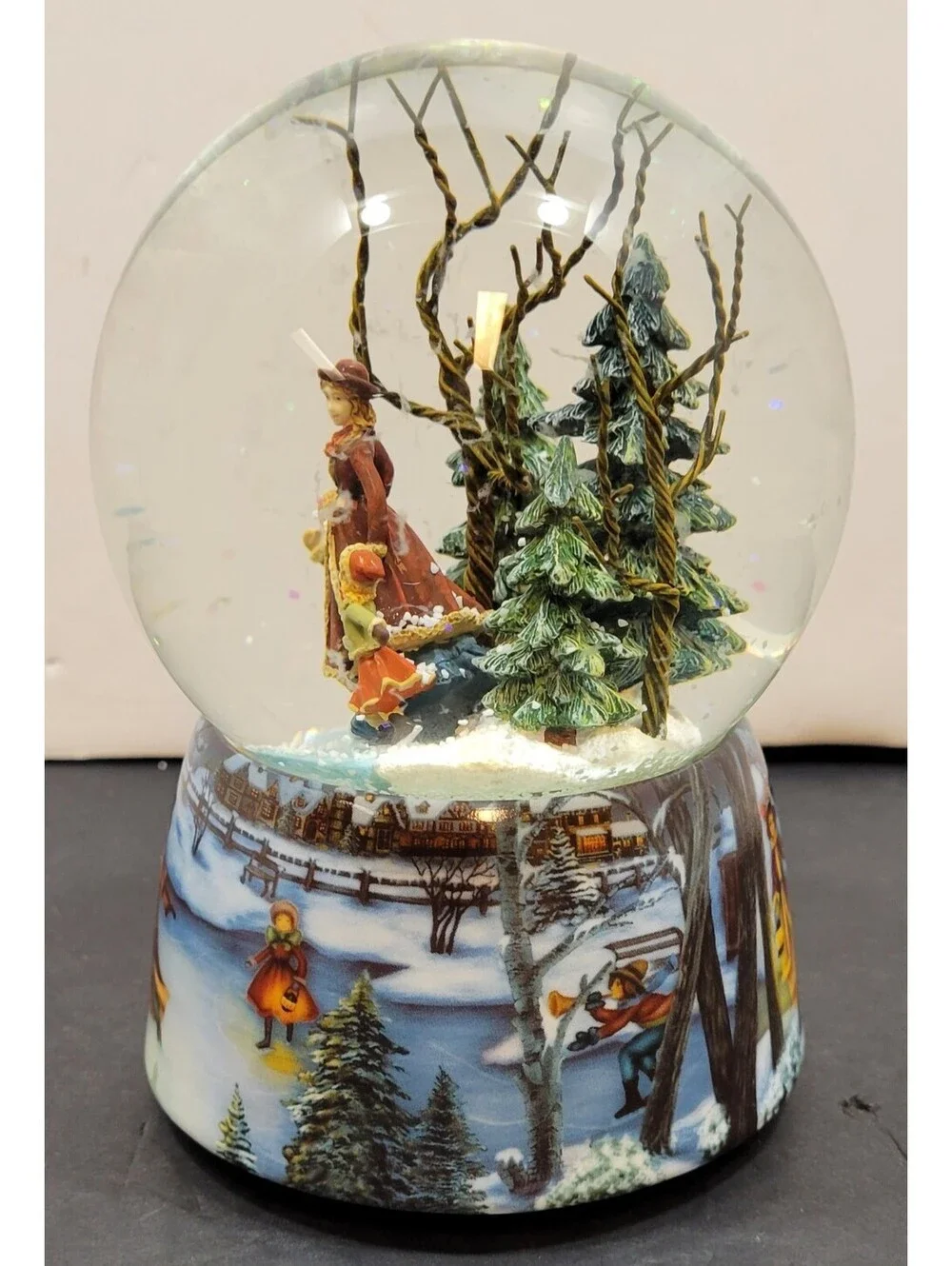 Musicbox Kingdom Christmas Snow Globe Ice Skater 